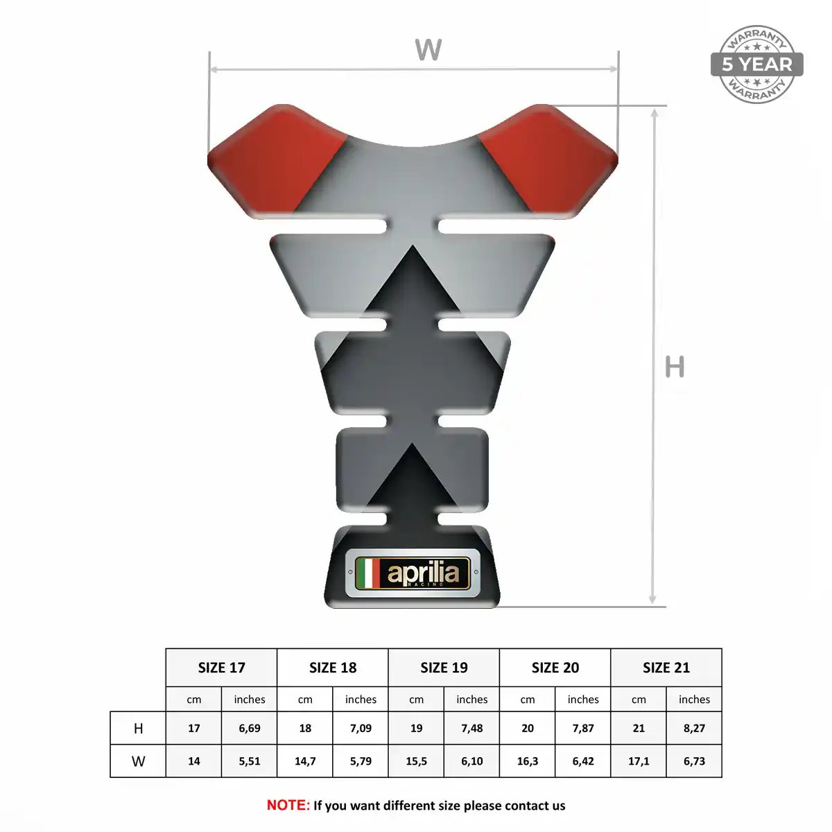 Aprilia Self Adhesive Tank Pad Prime Quality