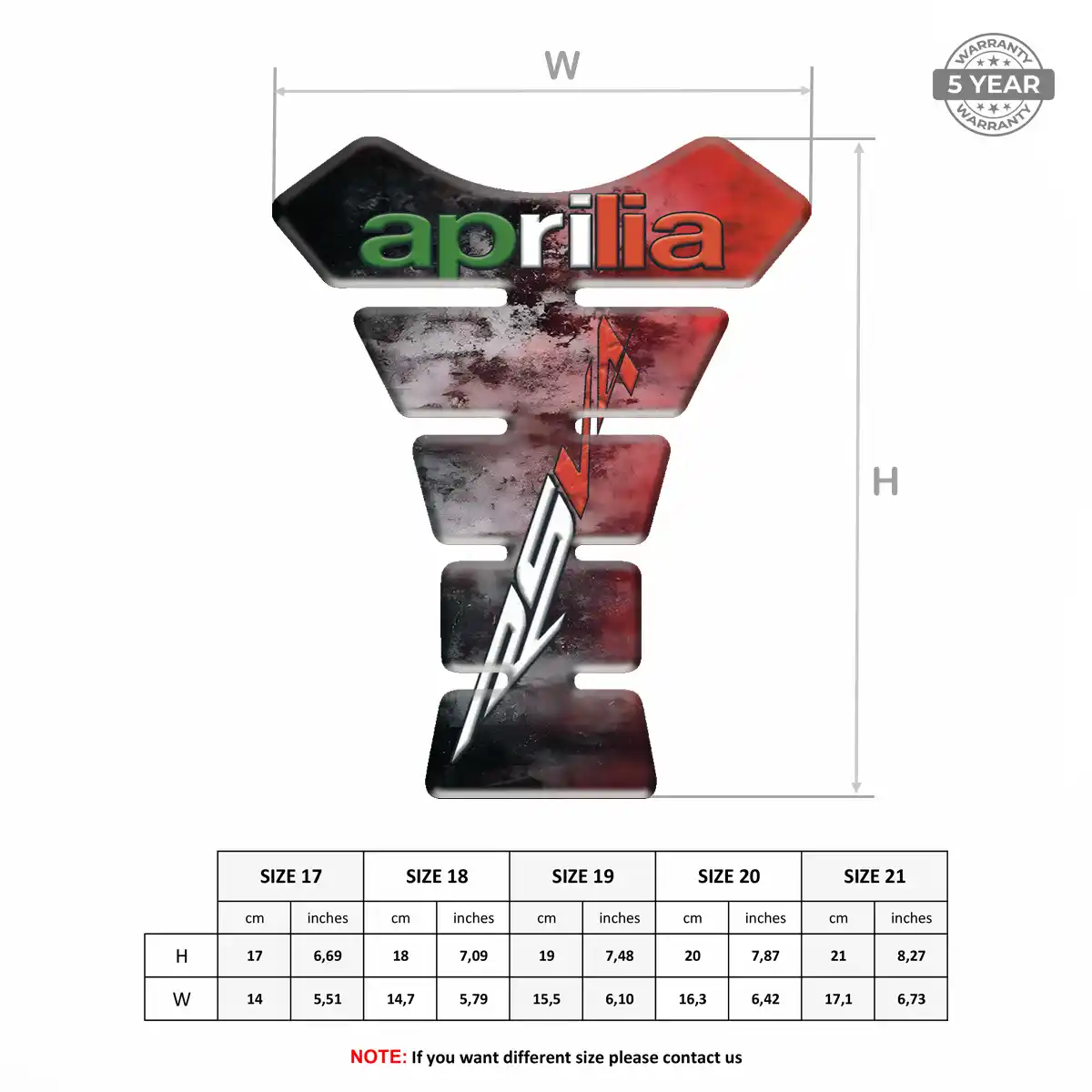 Aprilia Self Adhesive Tank Pad Refined Design