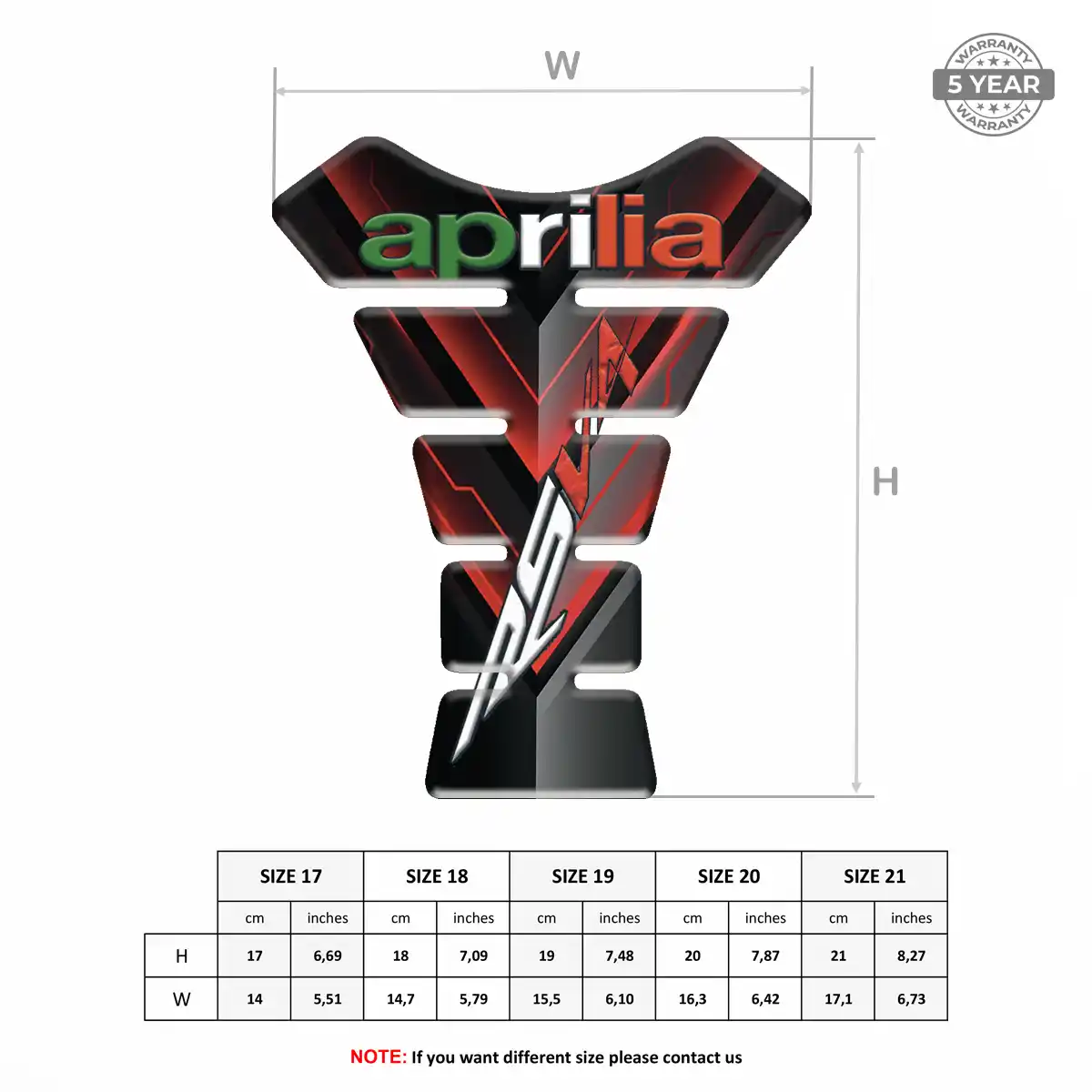 Aprilia Self Adhesive Tank Pad Superior Craft