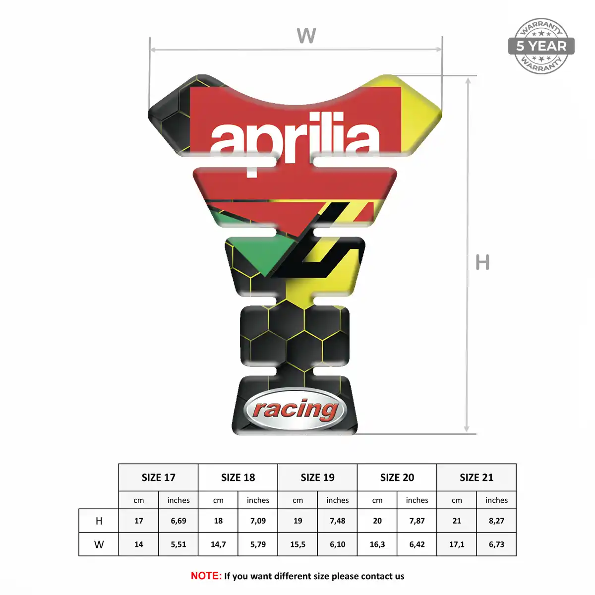 Aprilia Tank Decal Noble Edition