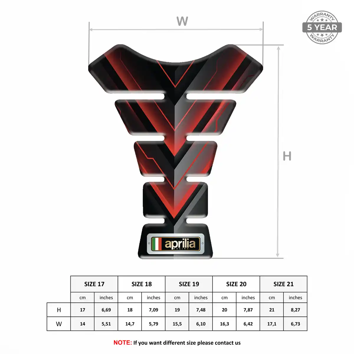 Aprilia Tank Decal Opulent Line