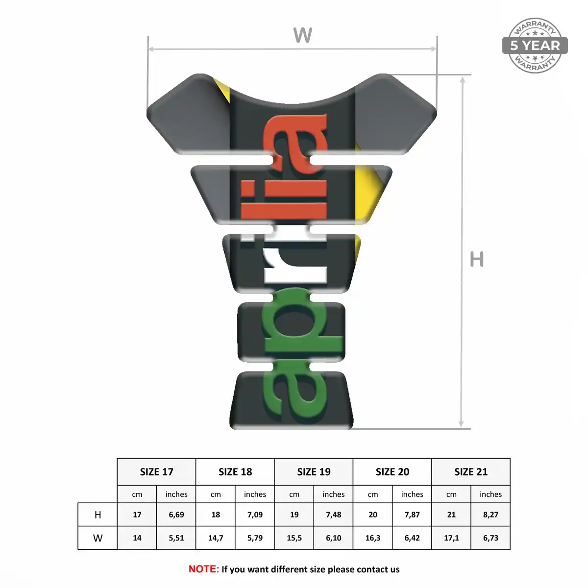 Aprilia Tank Decal Prestige Line