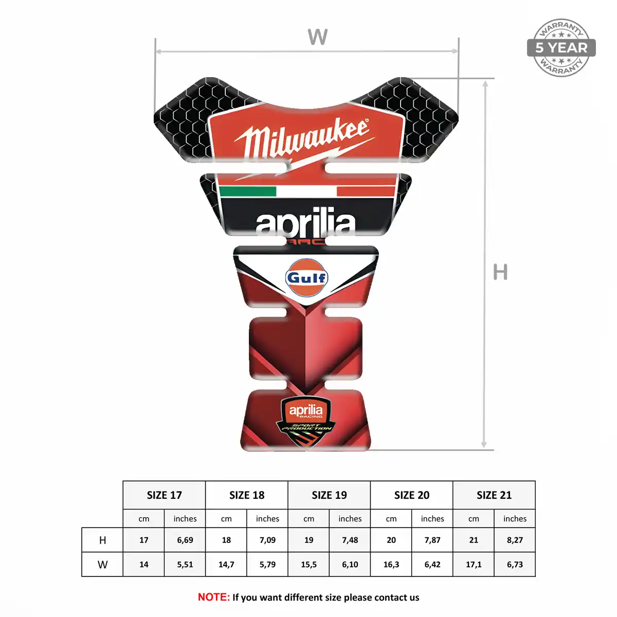 Aprilia Tank Decal Signature Grade