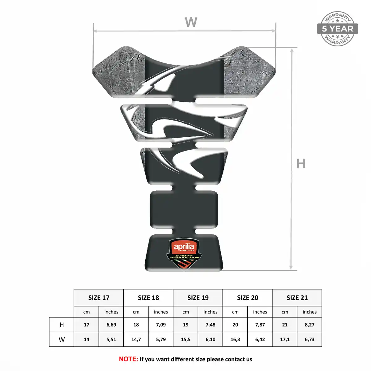 Aprilia Tank Decal Superior Craft