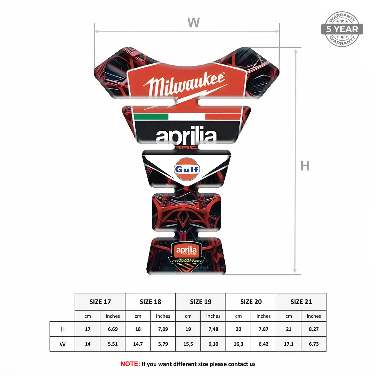 Aprilia Tank Fuse Guard Motorbike Elite Finish