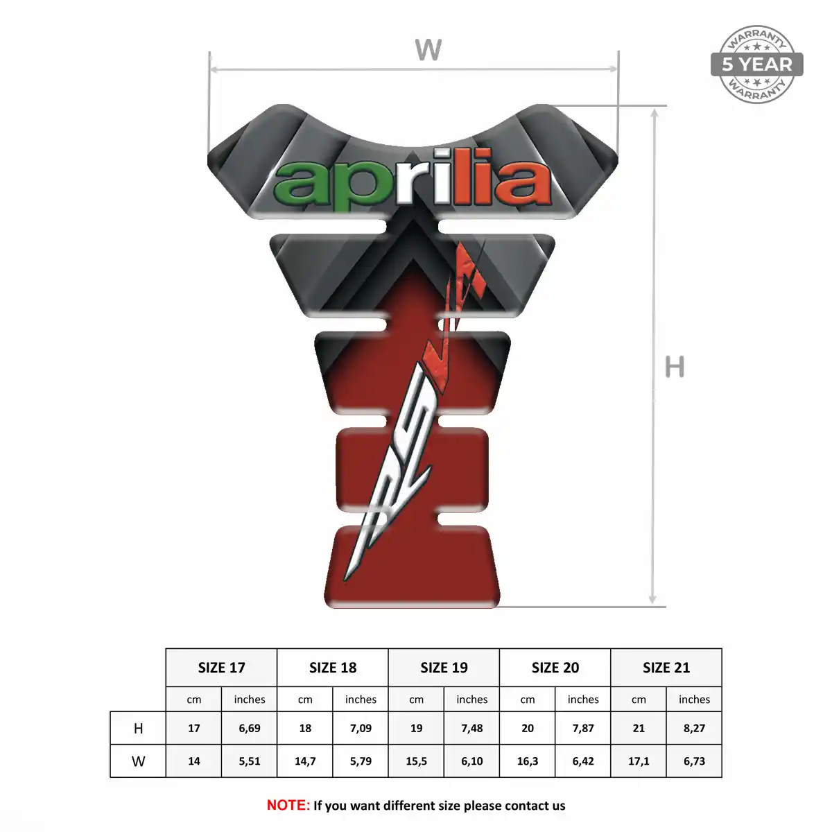Aprilia Tank Fuse Guard Motorcycle Deluxe Edition