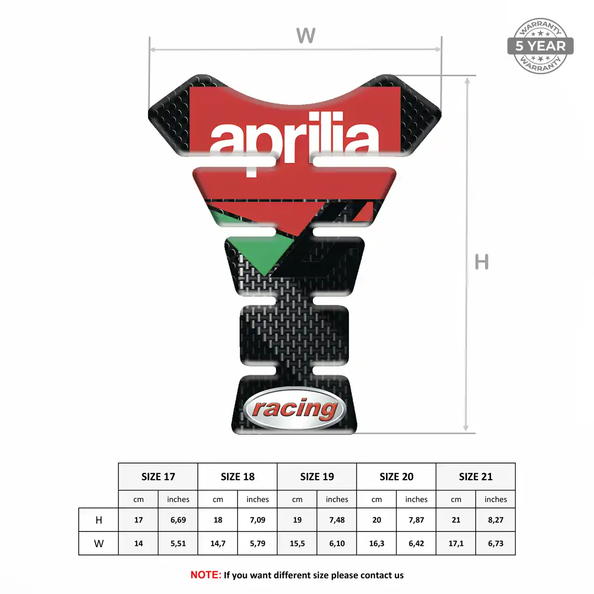 Aprilia Tank Fuse Guard Motorcycle Noble Edition