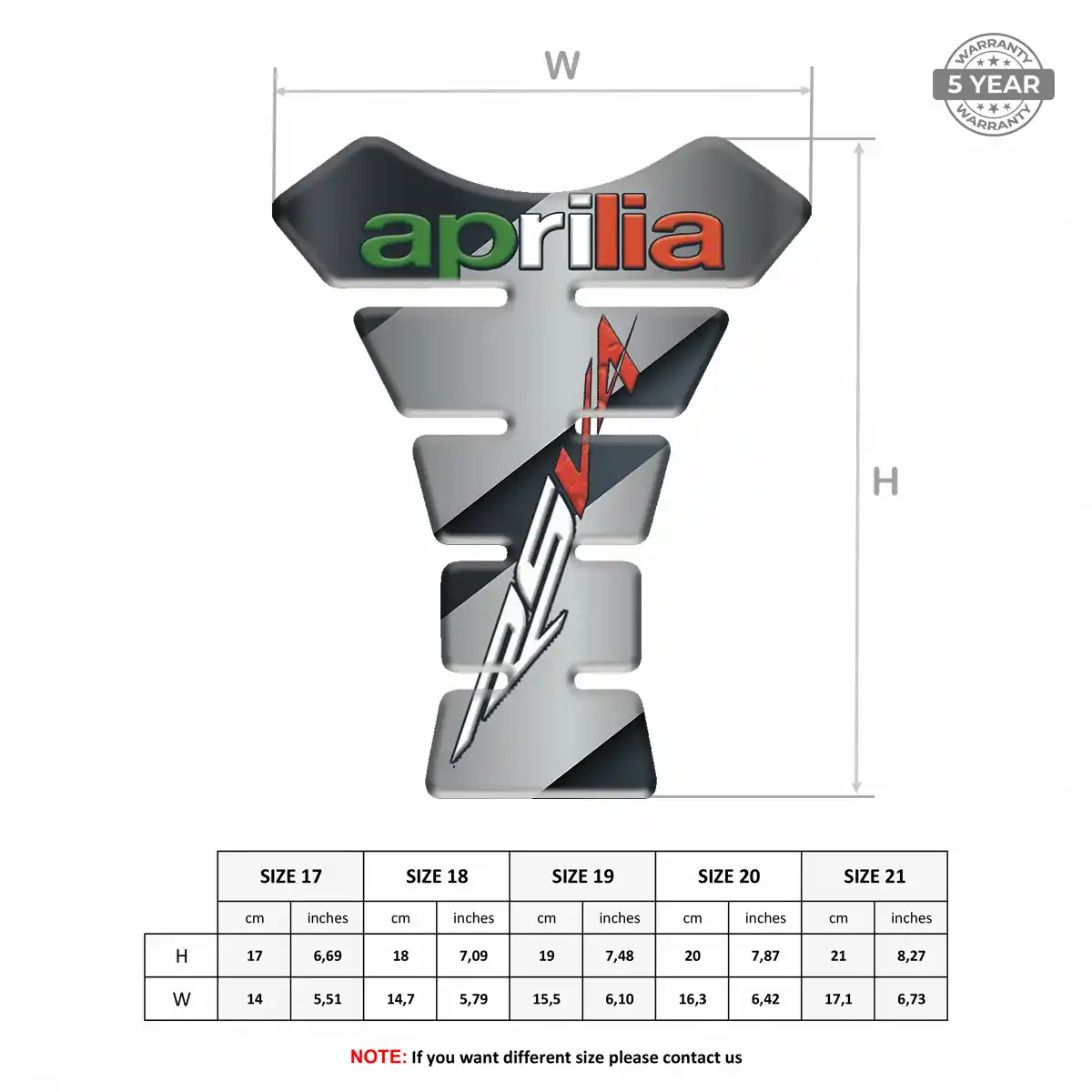 Aprilia Tank Fuse Pad Elite Finish