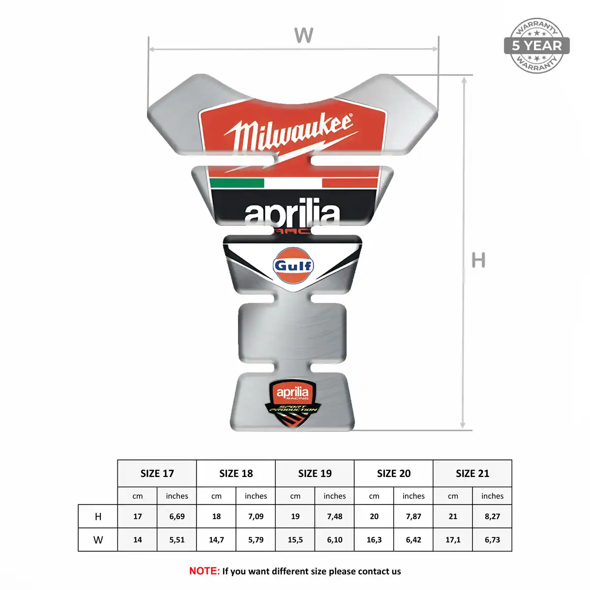 Aprilia Tank Fuse Pad Motorbike Opulent Line