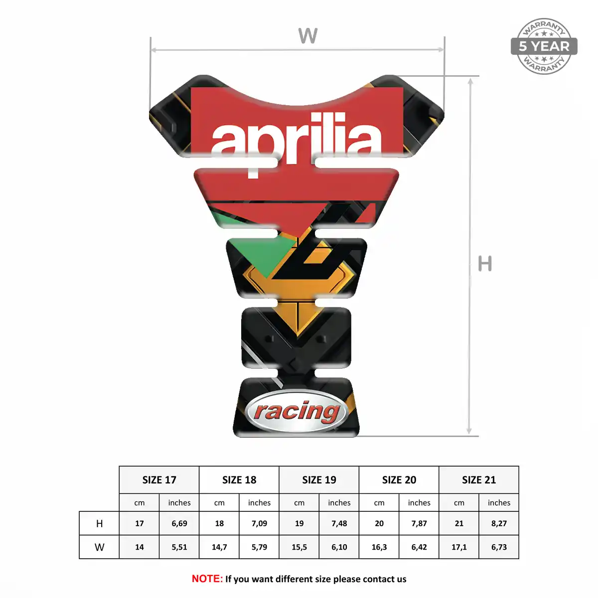 Aprilia Tank Fuse Pad Motorbike Signature Grade