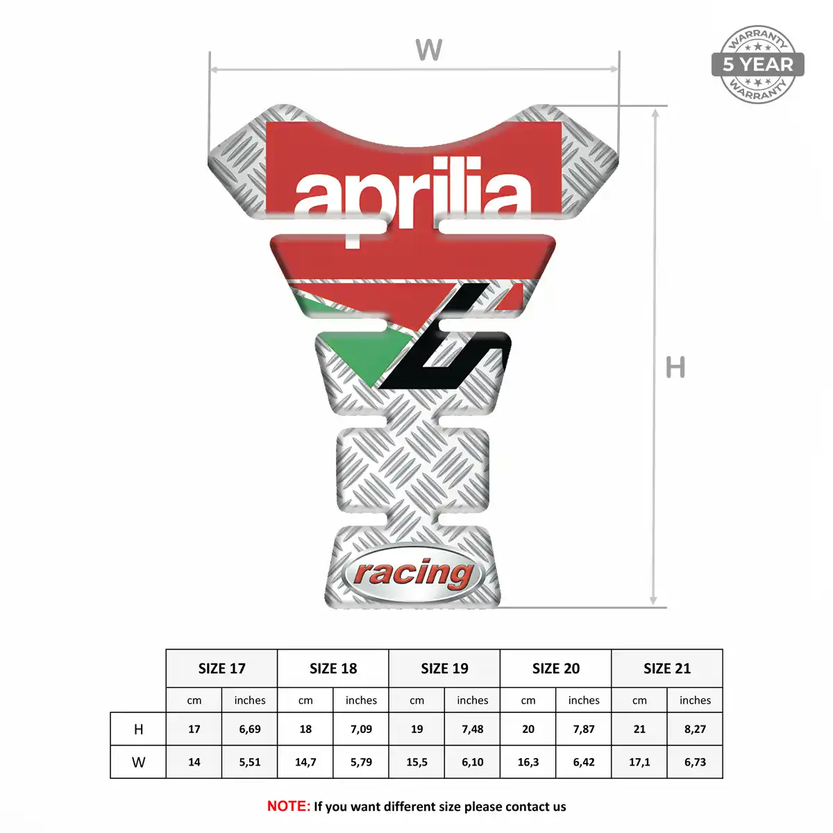 Aprilia Tank Fuse Pad Motorbike Sleek Style
