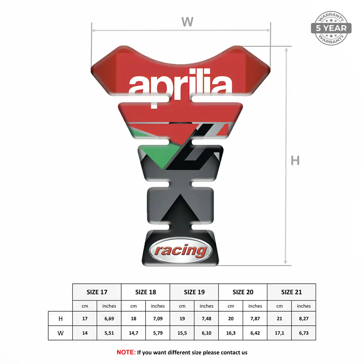 Aprilia Tank Fuse Pad Motorcycle Deluxe Edition