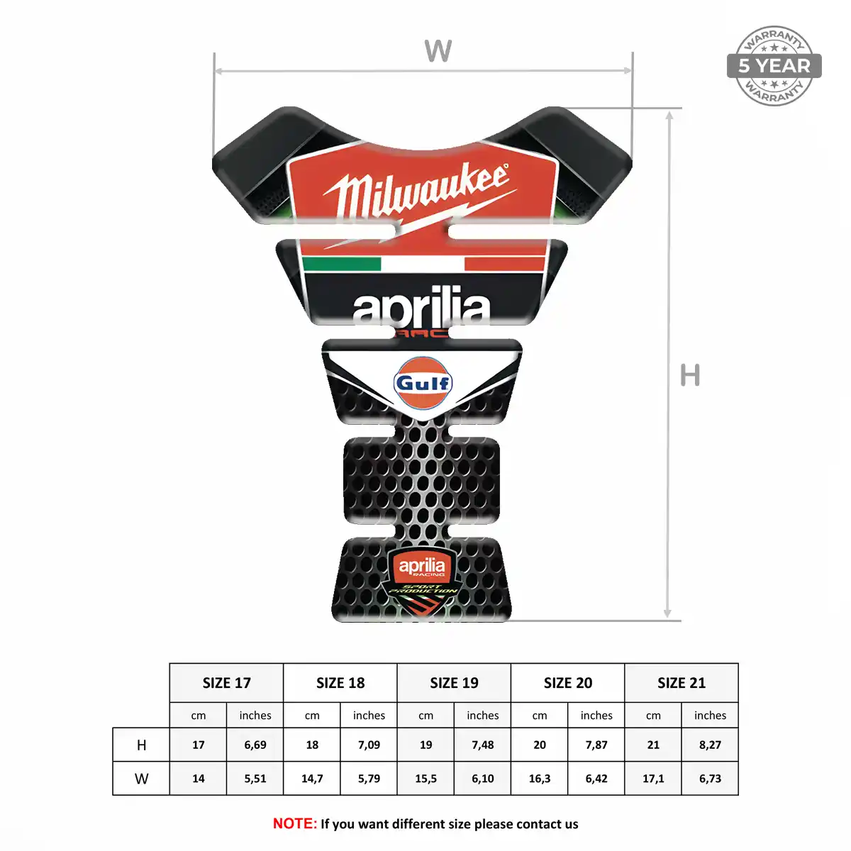 Aprilia Tank Fuse Pad Motorcycle Prestige Line