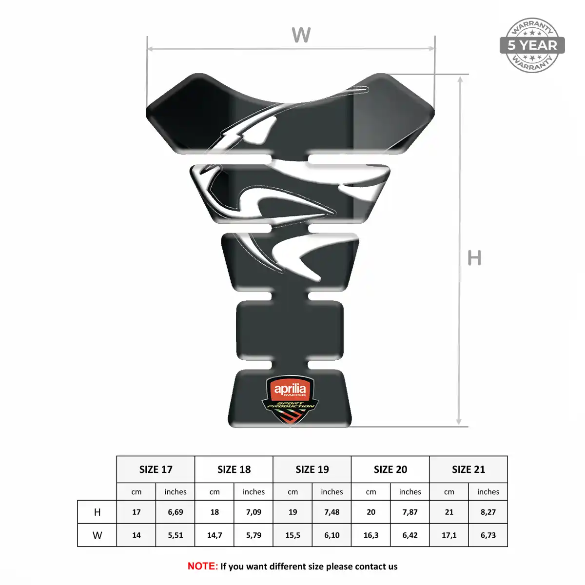 Aprilia Tank Fuse Pad Motorcycle Resin Elite