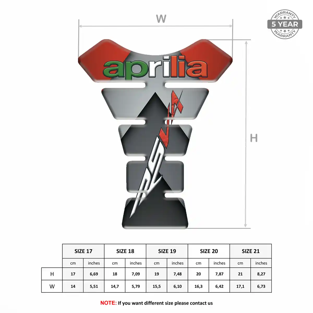 Aprilia Tank Fuse Pad Motorcycle Signature Grade