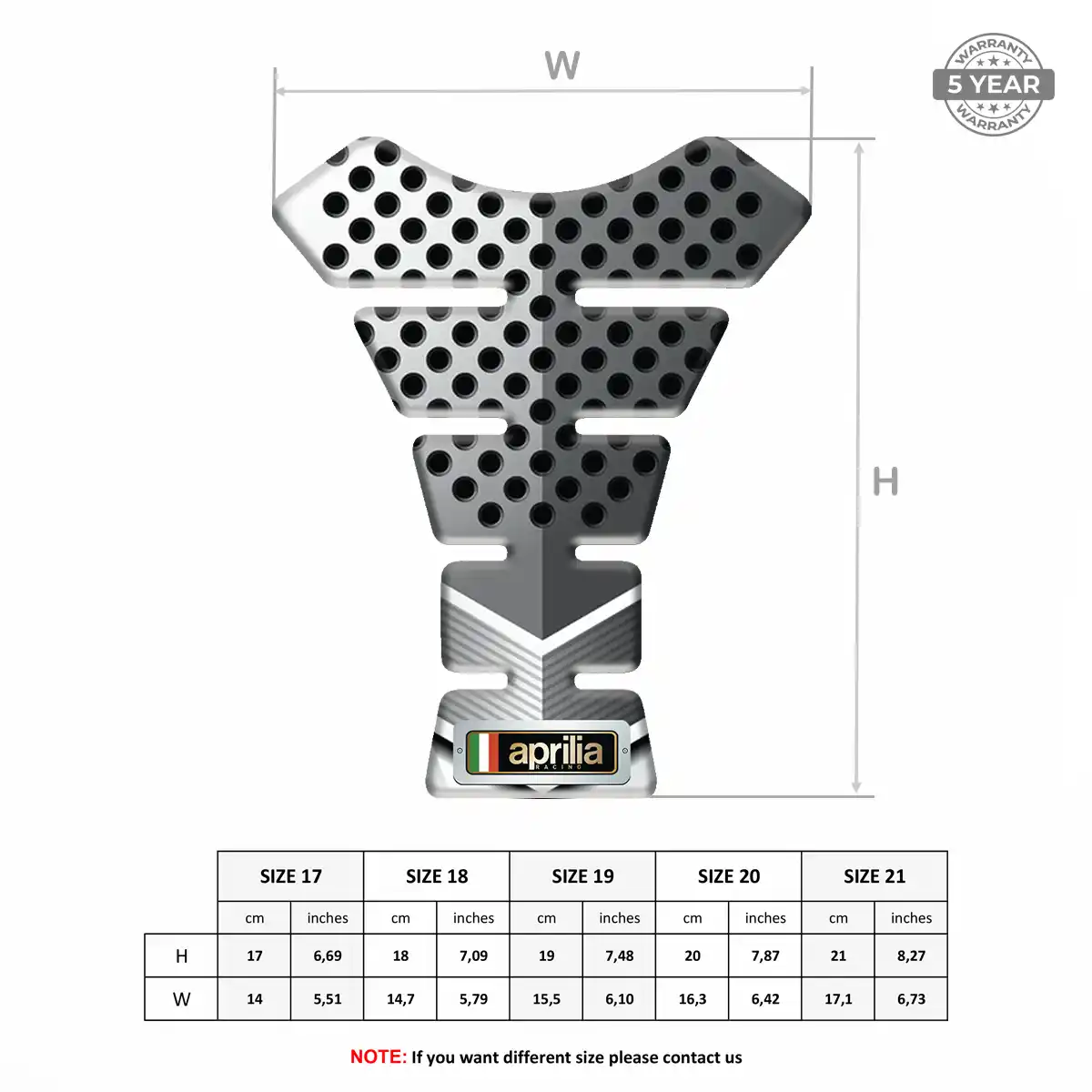 Aprilia Tank Fuse Pads Motorbike Noble Edition