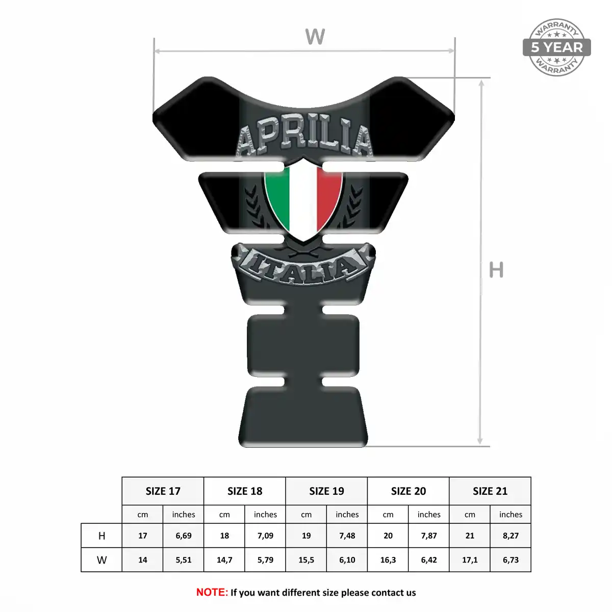 Aprilia Tank Fuse Pads Motorbike Opulent Line