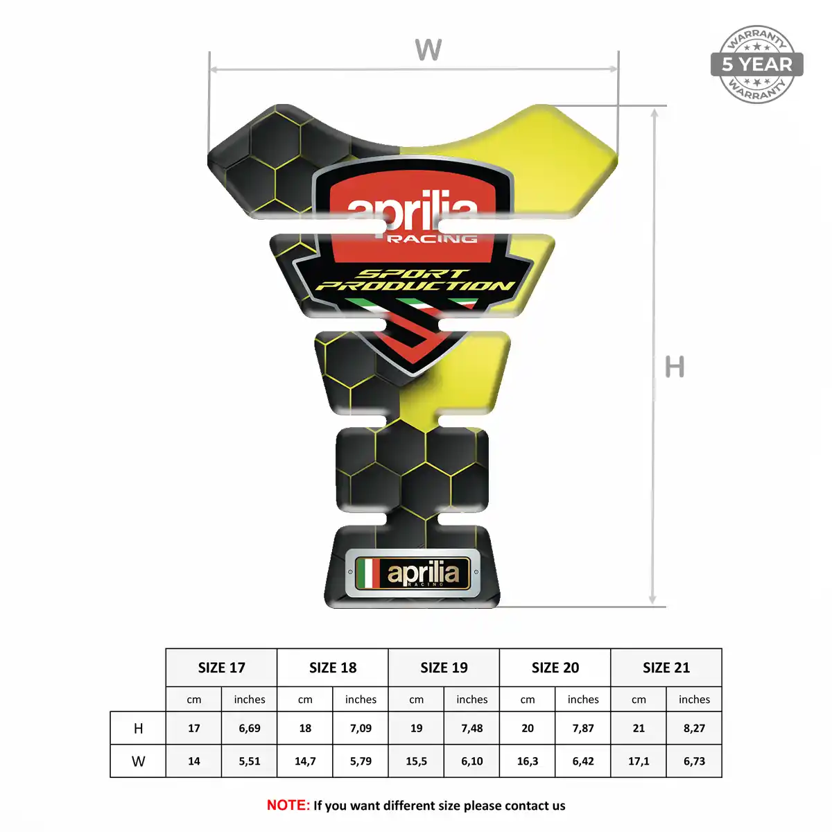 Aprilia Tank Fuse Pads Motorcycle Deluxe Edition