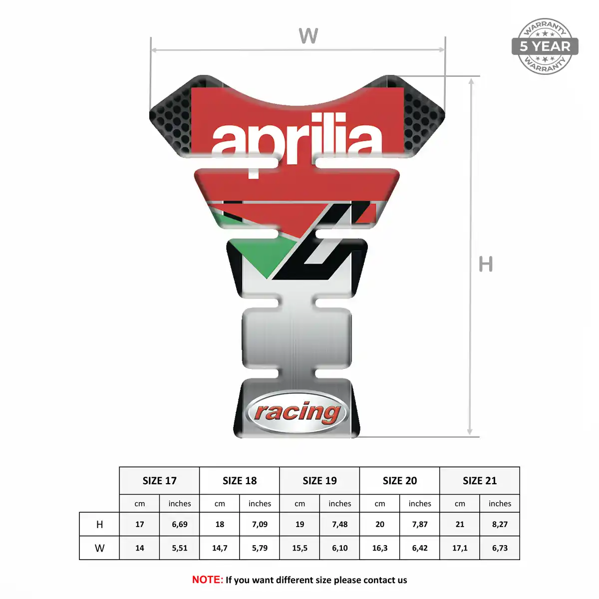 Aprilia Tank Fuse Pads Motorcycle Elite Finish