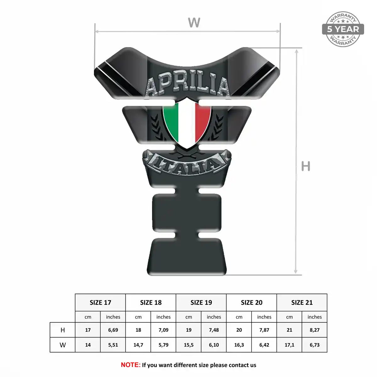 Aprilia Tank Fuse Pads Motorcycle Prestige Line