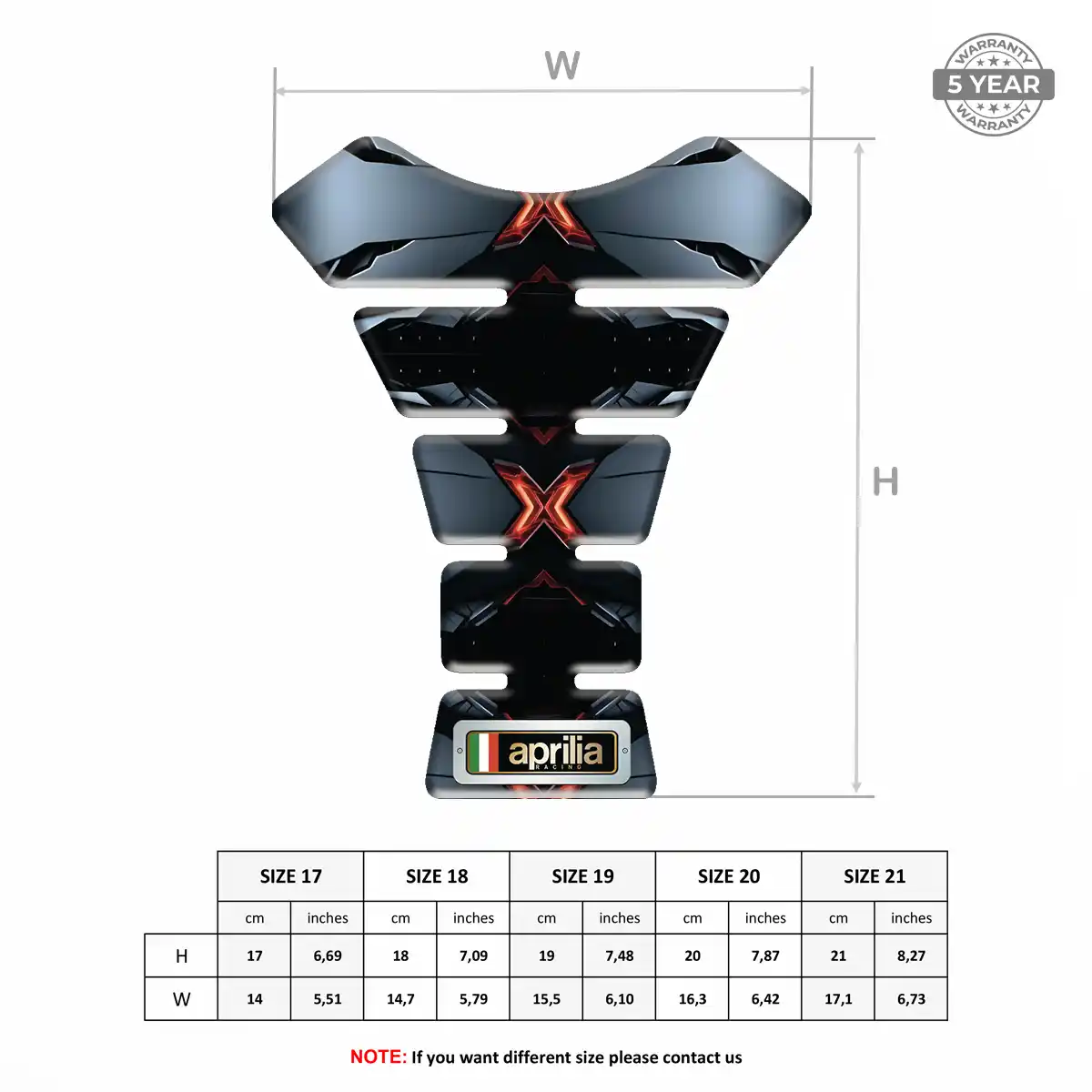 Aprilia Tank Fuse Protector Motorbike Elite Finish