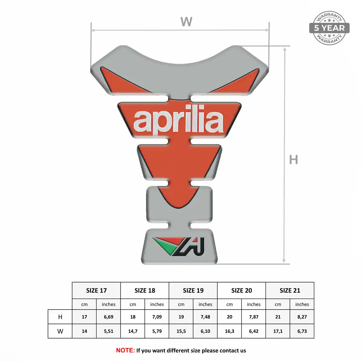 Aprilia Tank Fuse Protector Motorbike Opulent Line