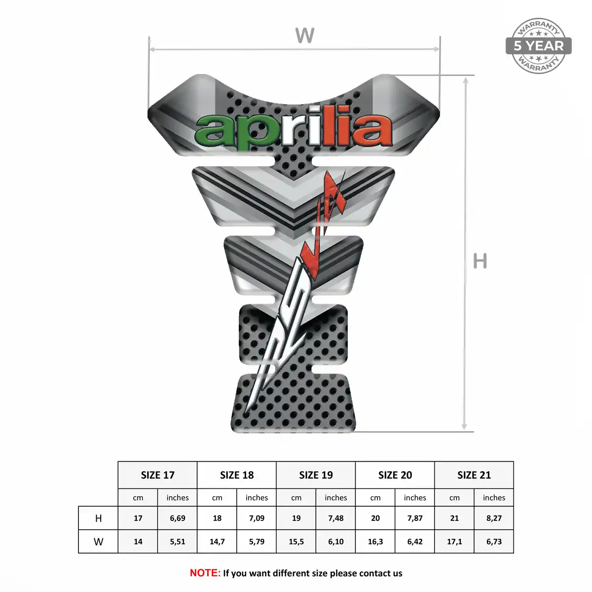 Aprilia Tank Fuse Protector Motorbike Prestige Line