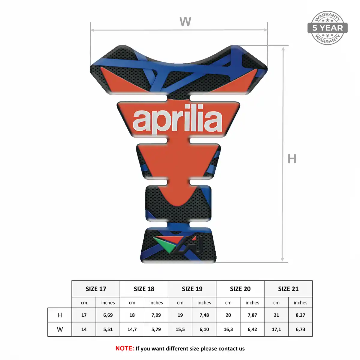 Aprilia Tank Fuse Protector Motorcycle Deluxe Edition