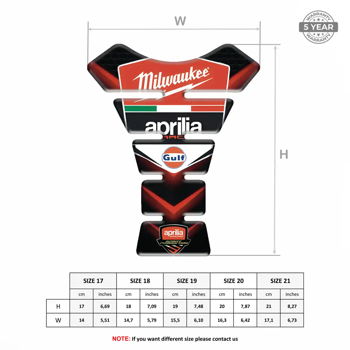 Aprilia Tank Fuse Protector Motorcycle Elite Edition