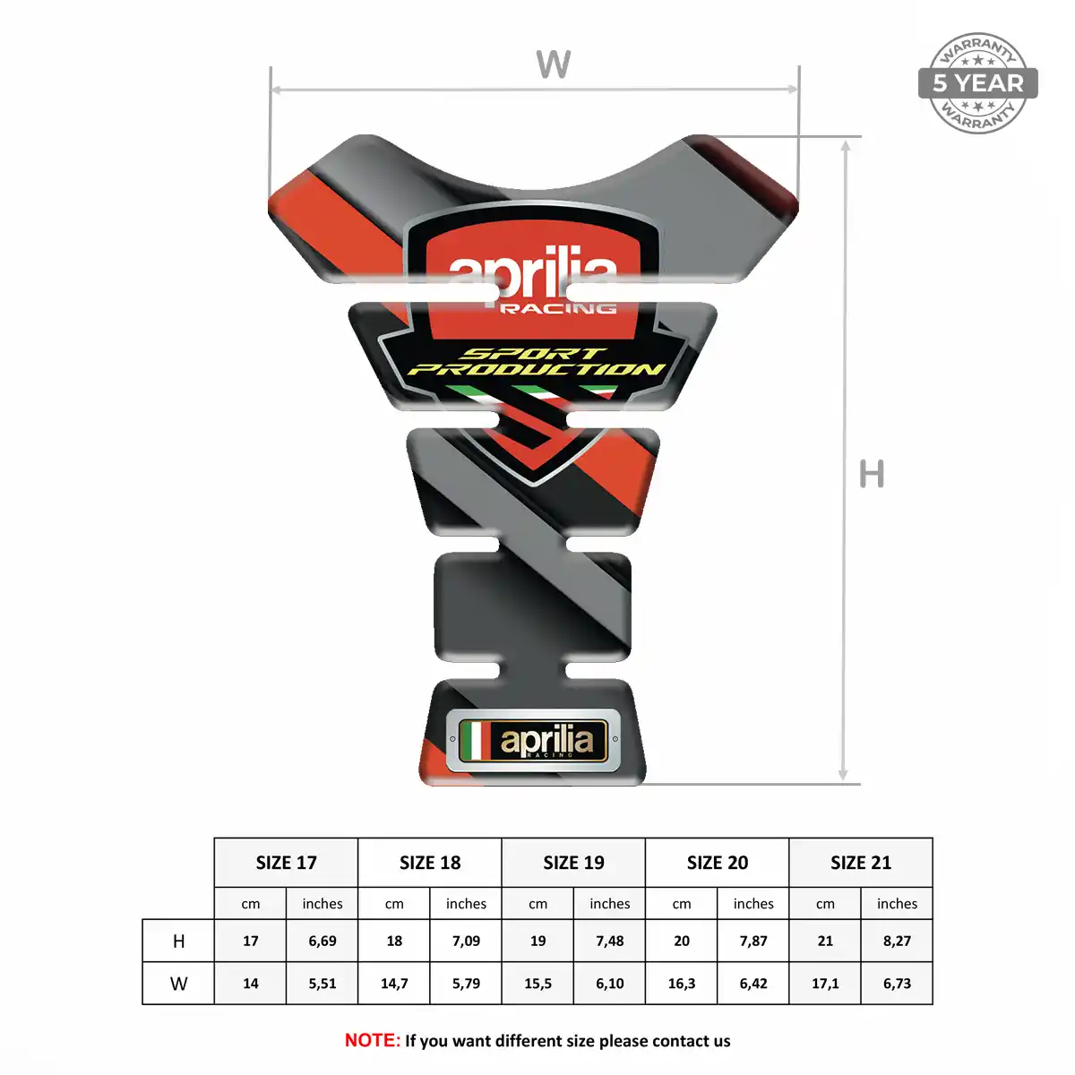 Aprilia Tank Fuse Protector Motorcycle Elite Finish