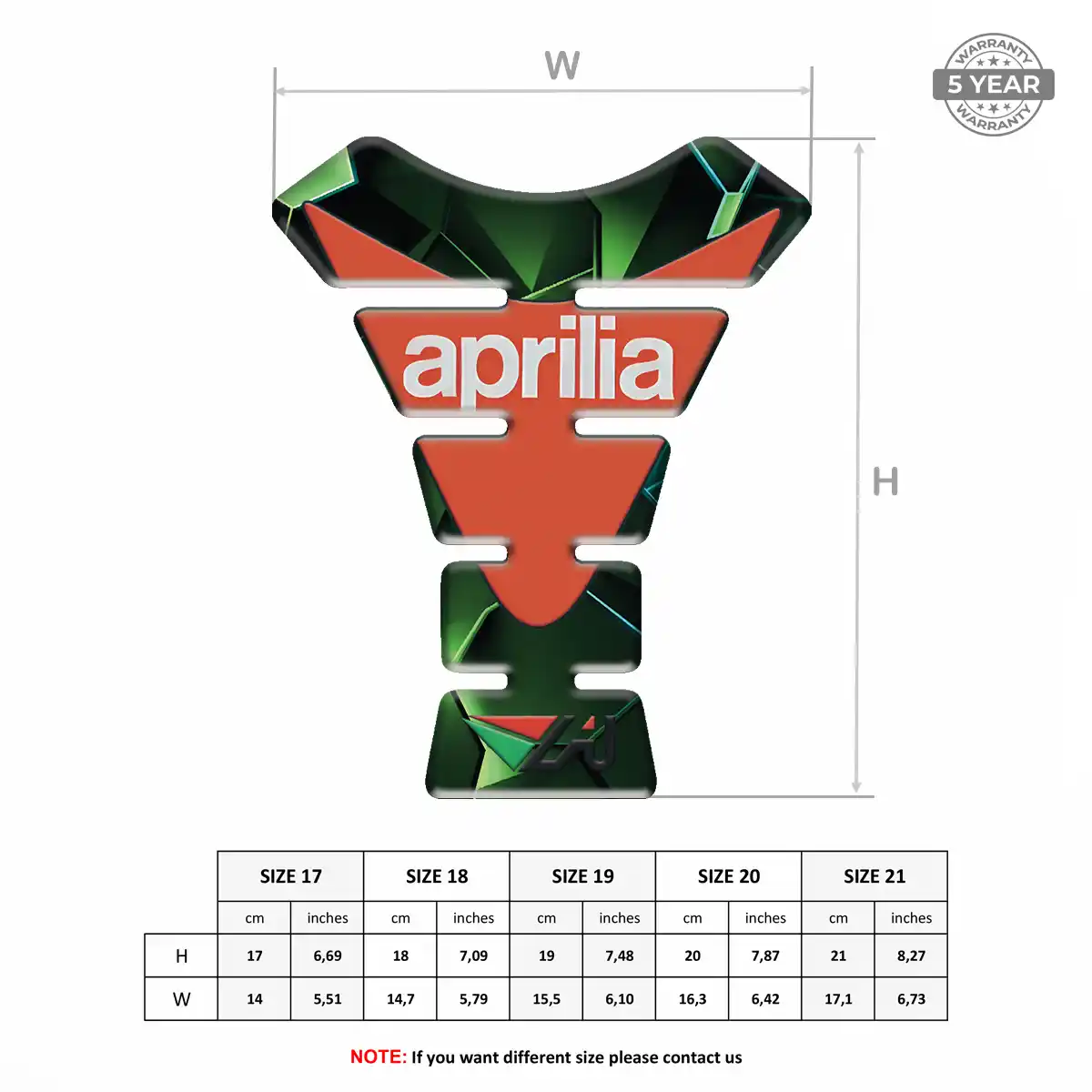 Aprilia Tank Fuse Protector Motorcycle Prestige Line