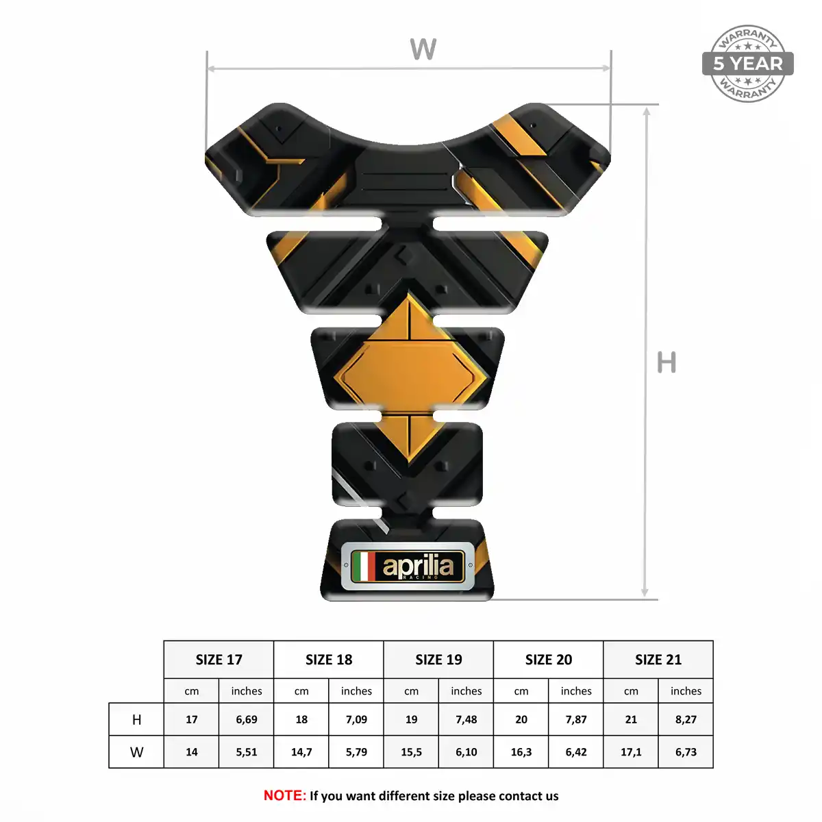 Aprilia Tank Fuse Protector Motorcycle Resin Elite