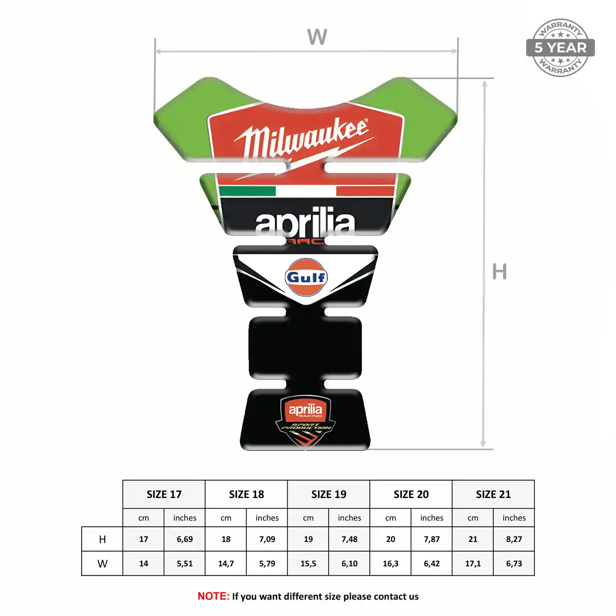 Aprilia Tank Fuse Protector Motorcycle Signature Grade