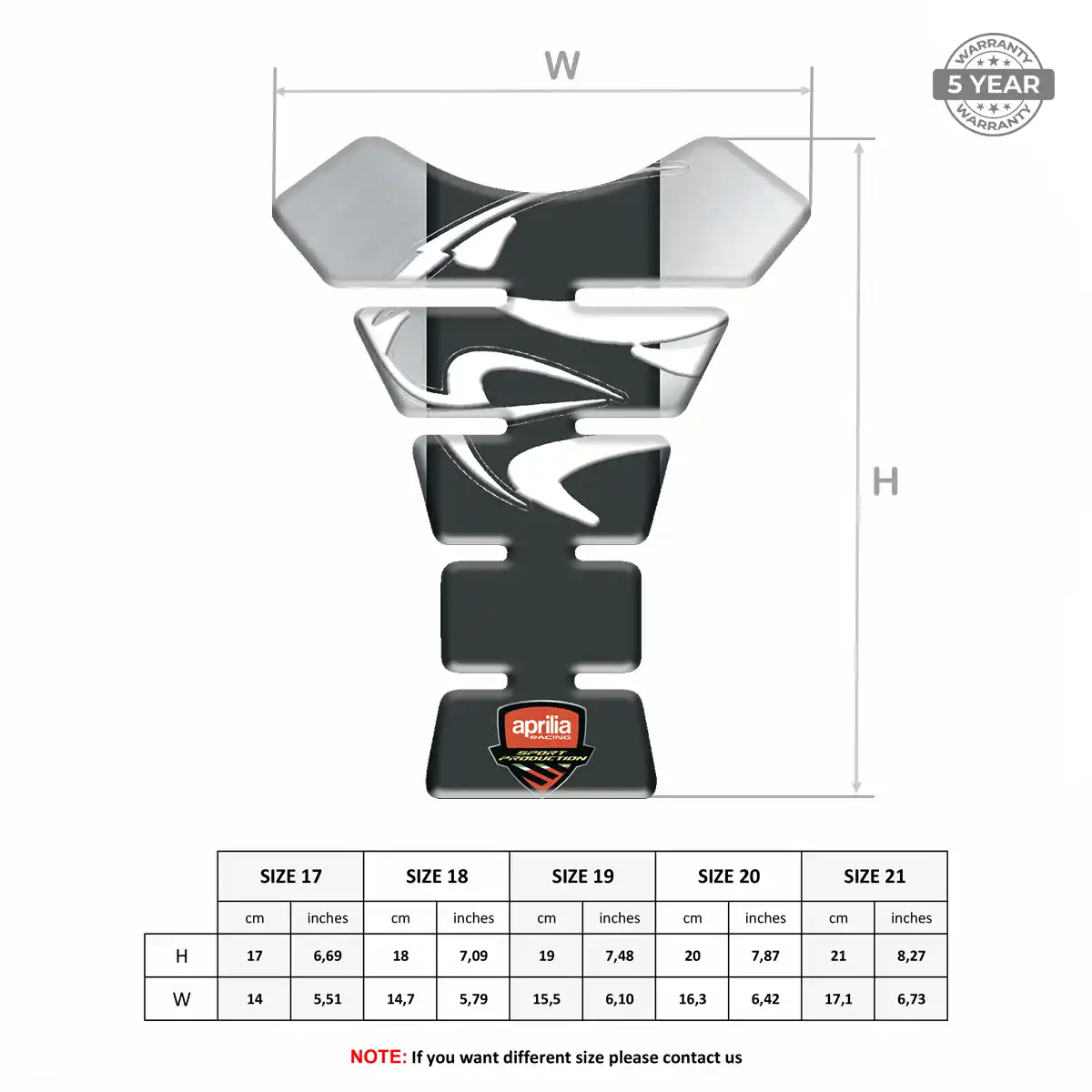 Aprilia Tank Grip Pad Elite Finish