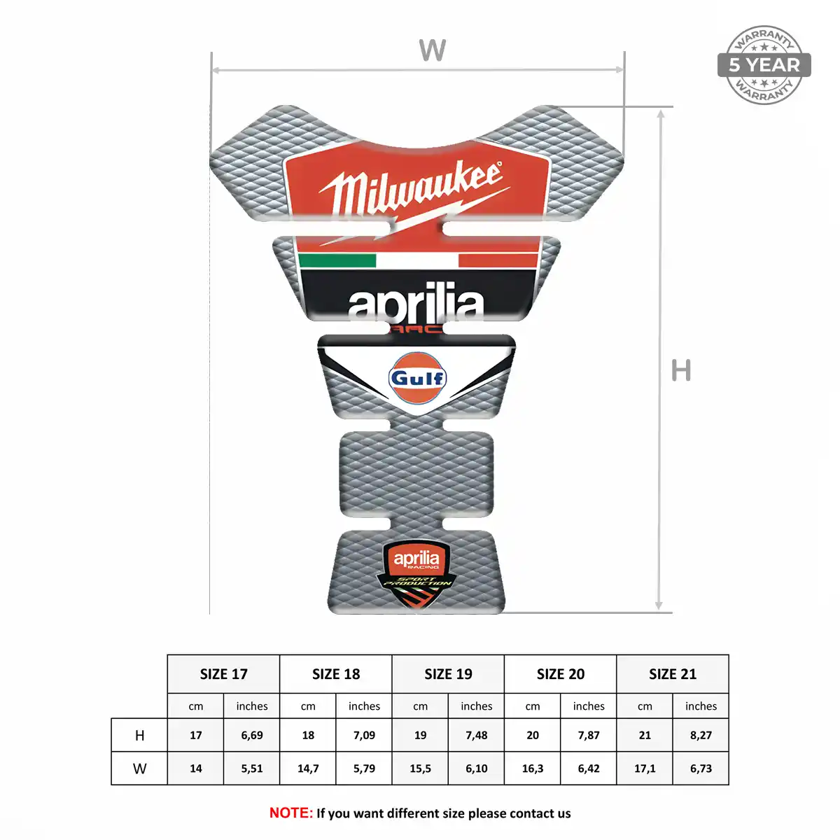 Aprilia Tank Grip Pad Opulent Line