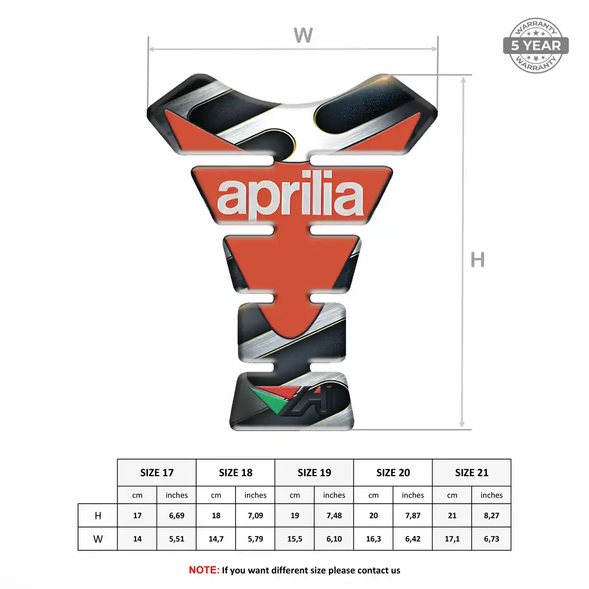 Aprilia Tank Grip Pad Prestige Line