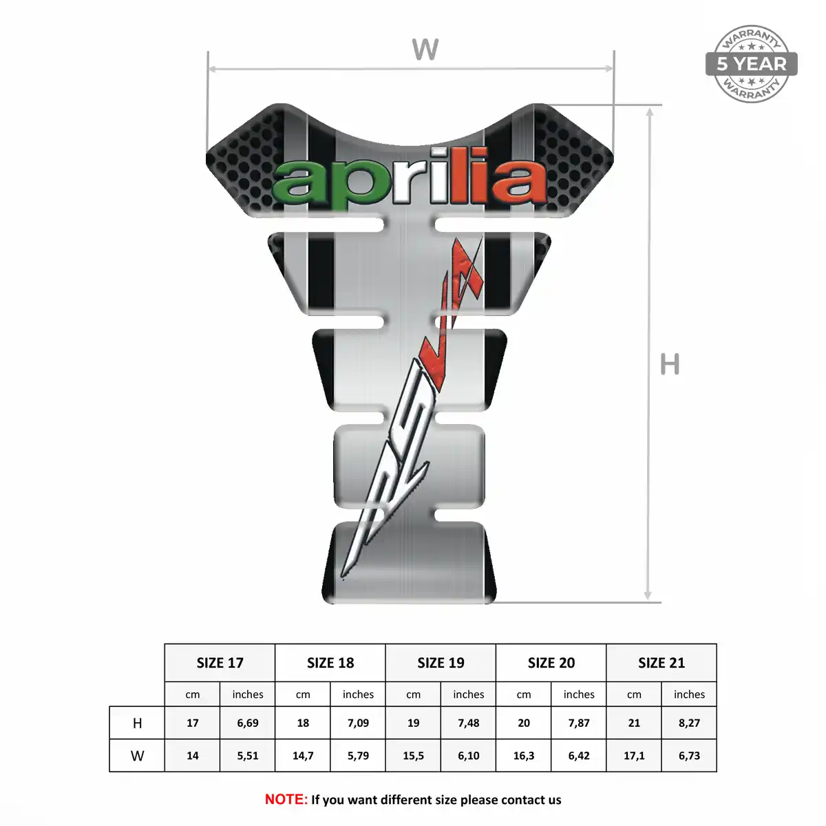 Aprilia Tank Grip Pad Sleek Style