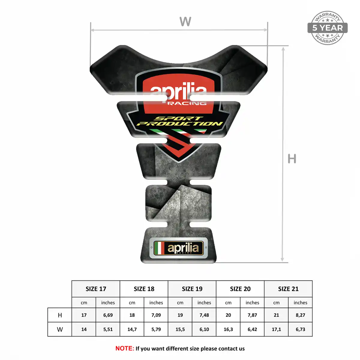 Aprilia Tank Guard Fuse Motorcycle Elite Finish