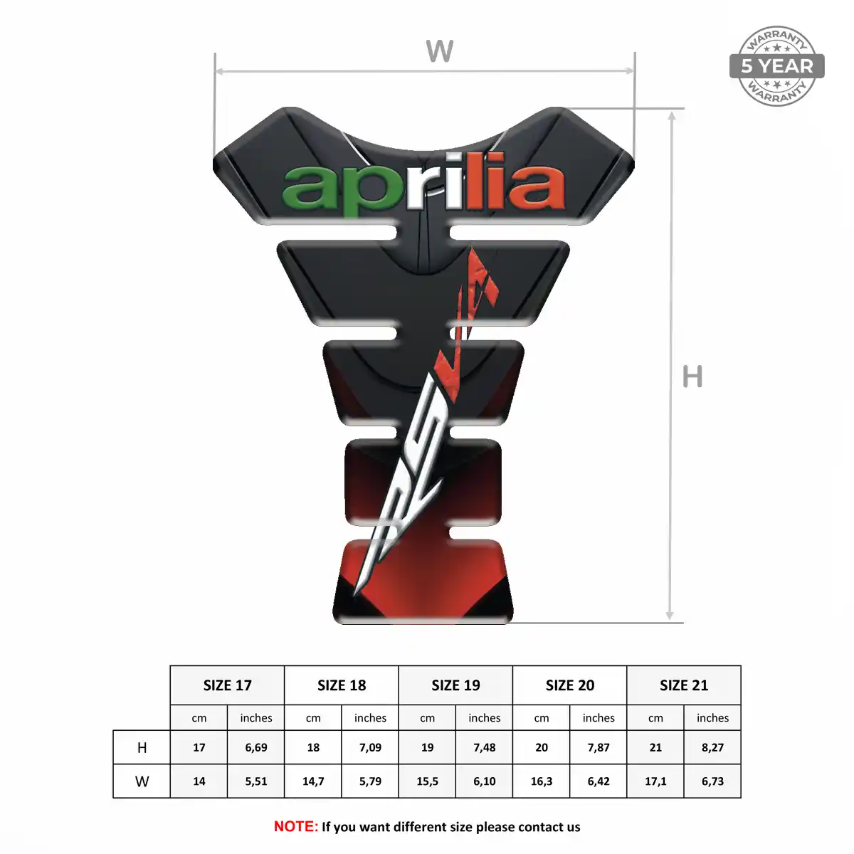 Aprilia Tank Guard Fuse Motorcycle Opulent Line