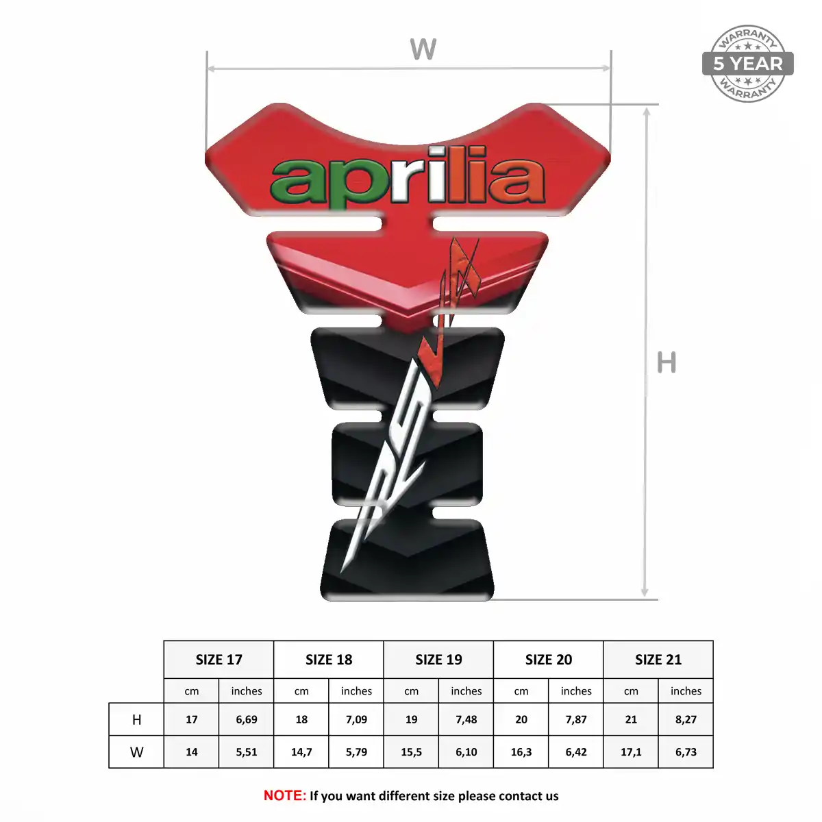 Aprilia Tank Guard Fuse Motorcycle Sleek Style