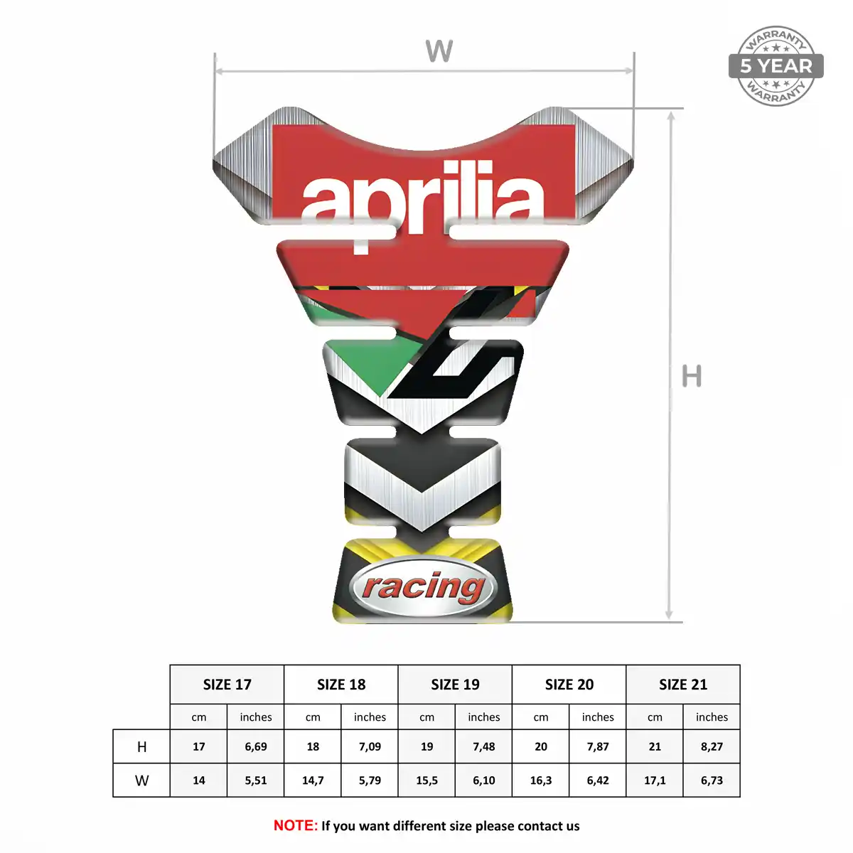 Aprilia Tank Guard Motorbike Superior Craft