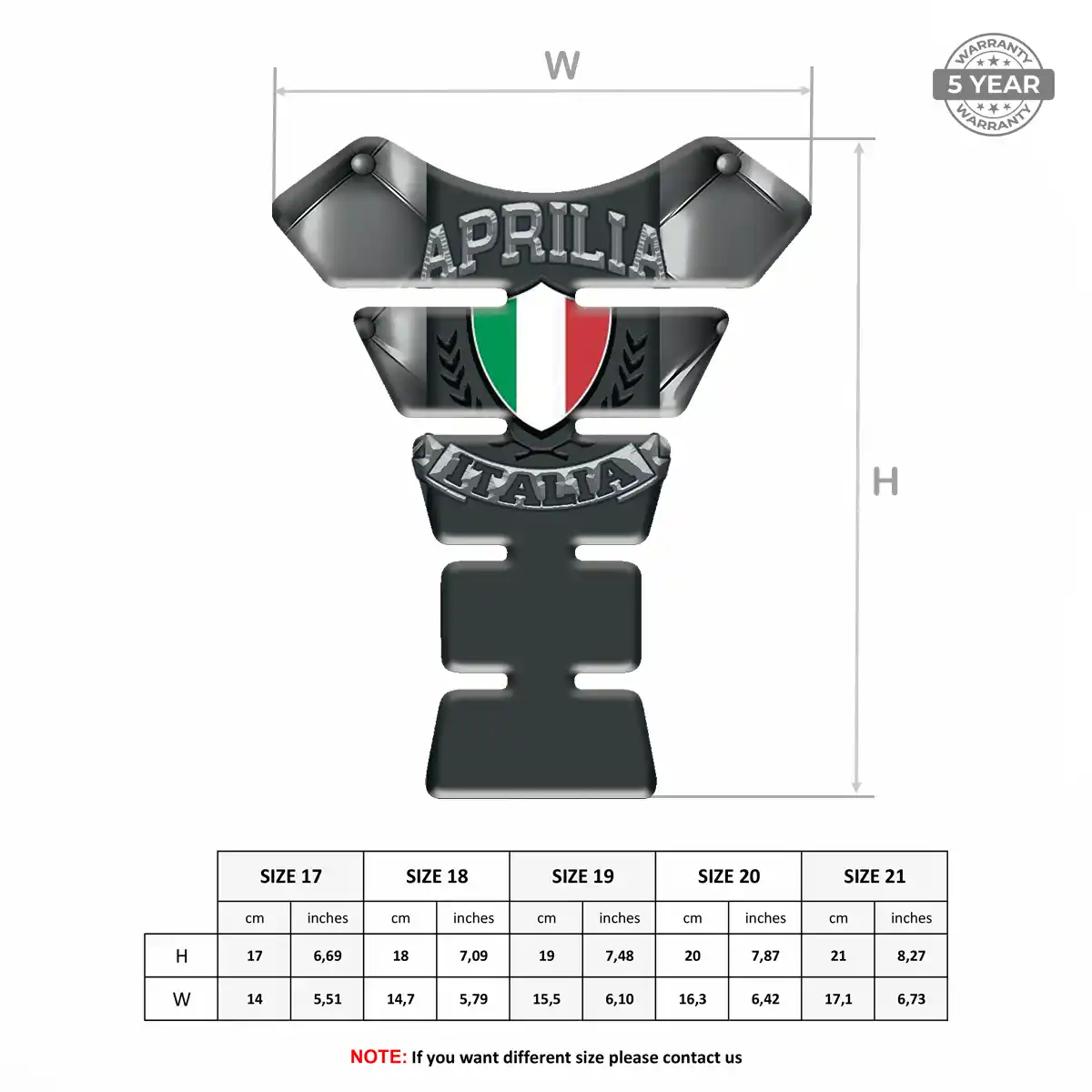 Aprilia Tank Guard Pad Motorbike Elite Finish
