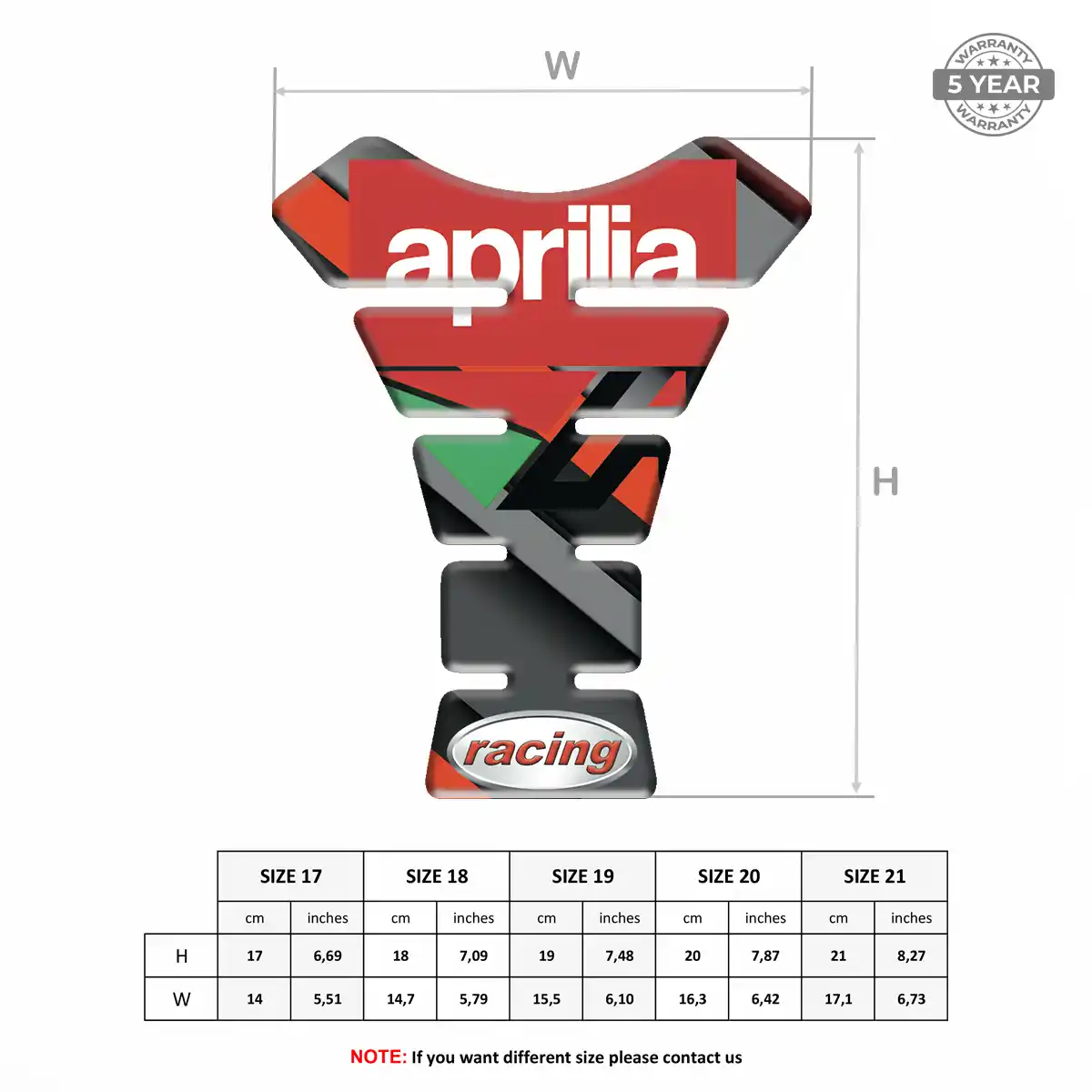 Aprilia Tank Guard Pad Motorbike Opulent Line