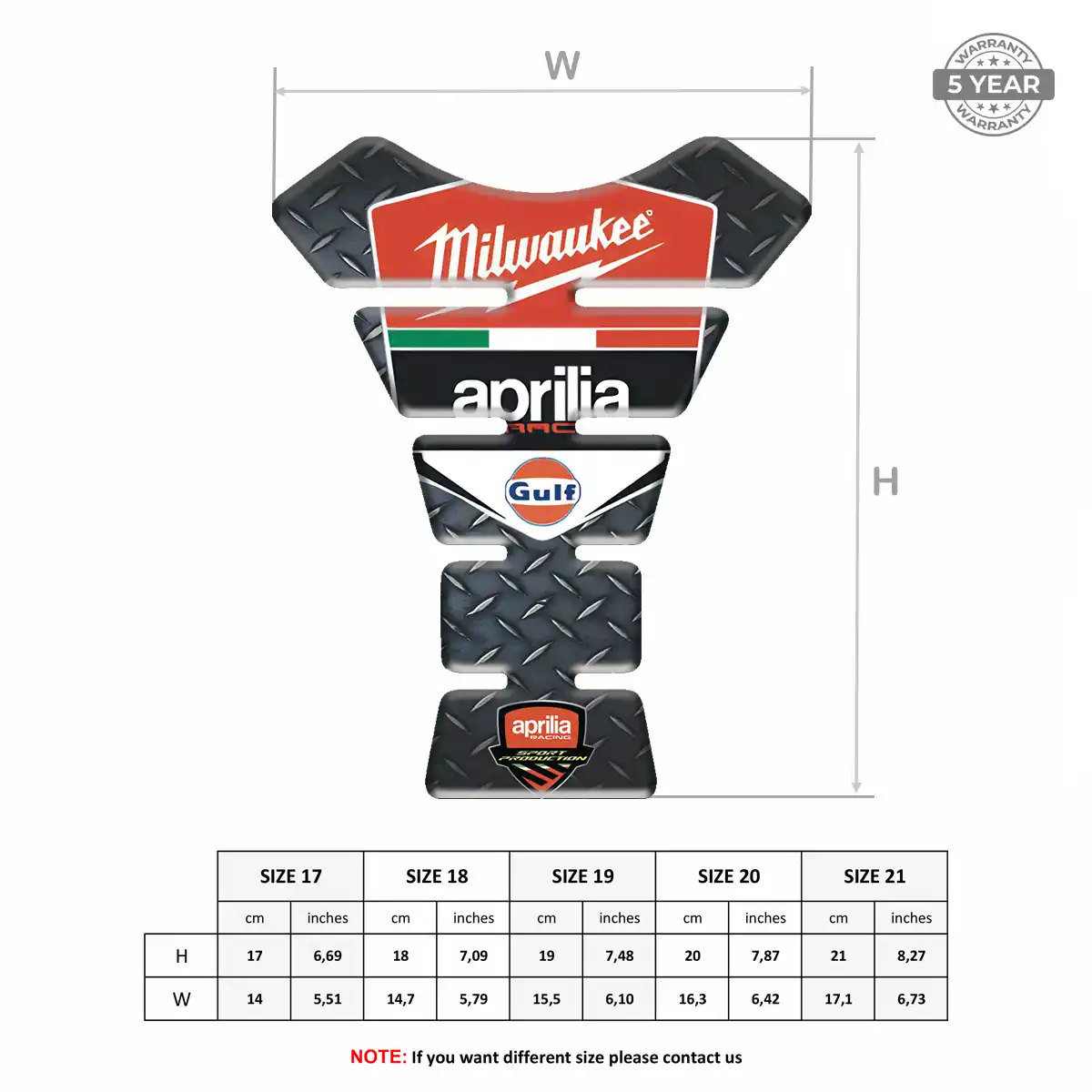 Aprilia Tank Guard Pad Motorbike Prestige Line
