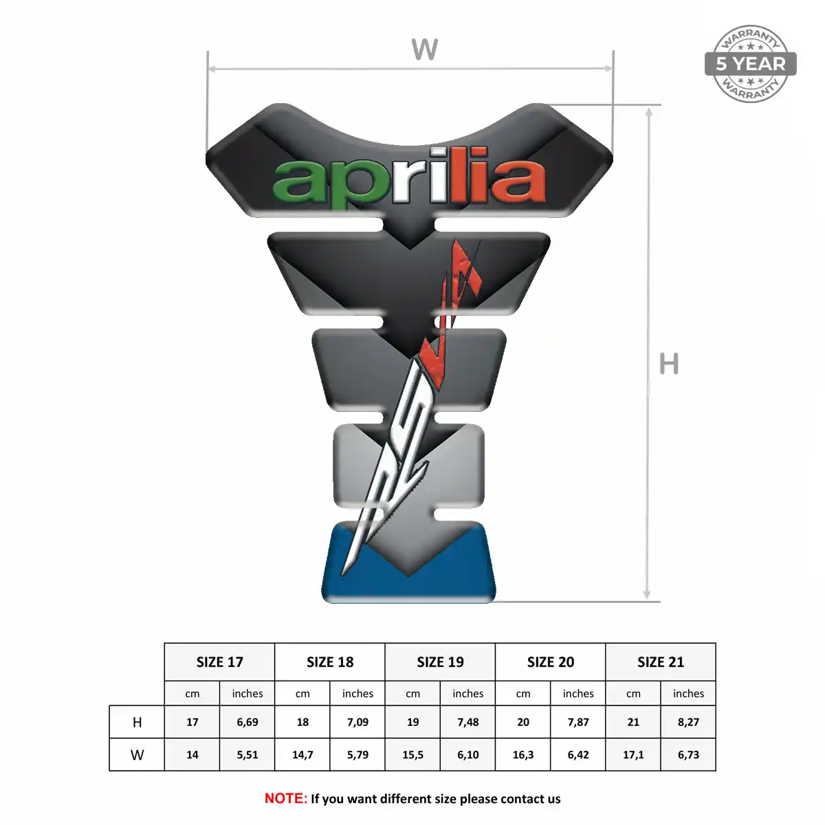 Aprilia Tank Guard Pad Motorbike Sleek Style