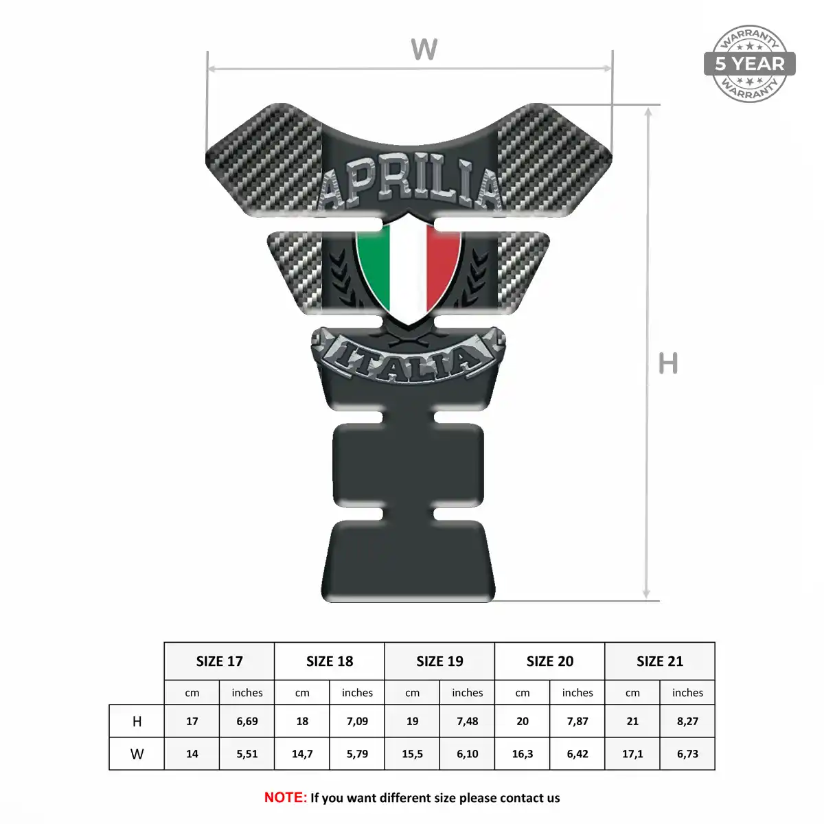 Aprilia Tank Guard Pad Motorbike Superior Craft