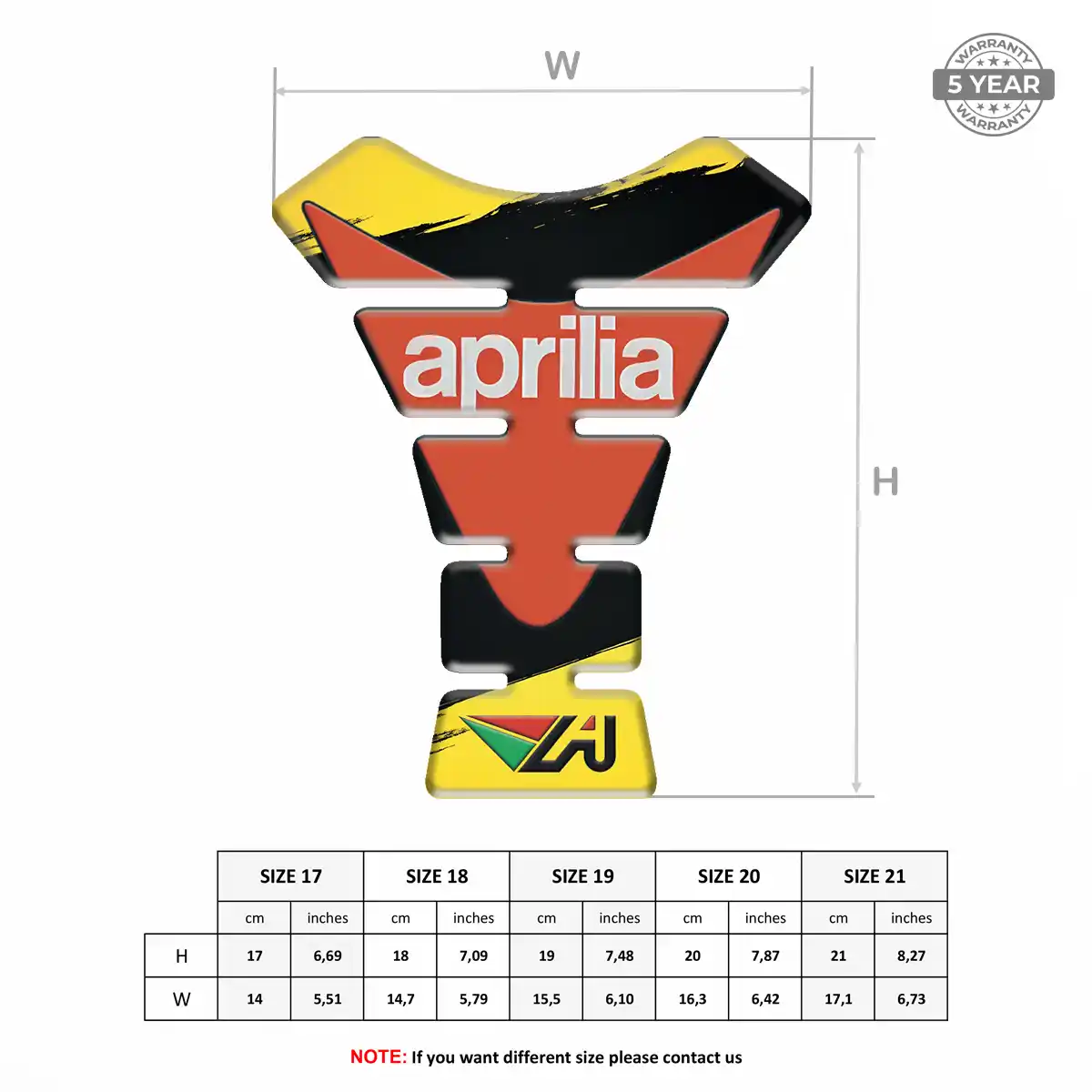 Aprilia Tank Guard Pad Motorcycle Elite Finish
