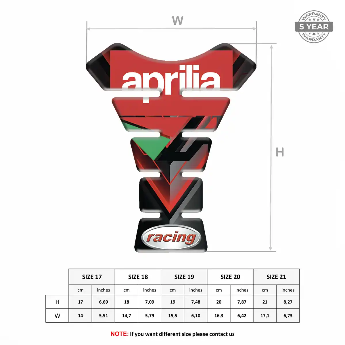 Aprilia Tank Guard Pad Motorcycle Prestige Line