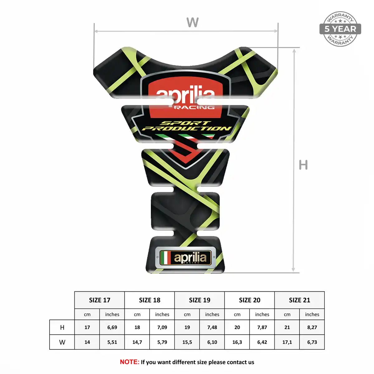 Aprilia Tank Guard Pad Motorcycle Resin Elite