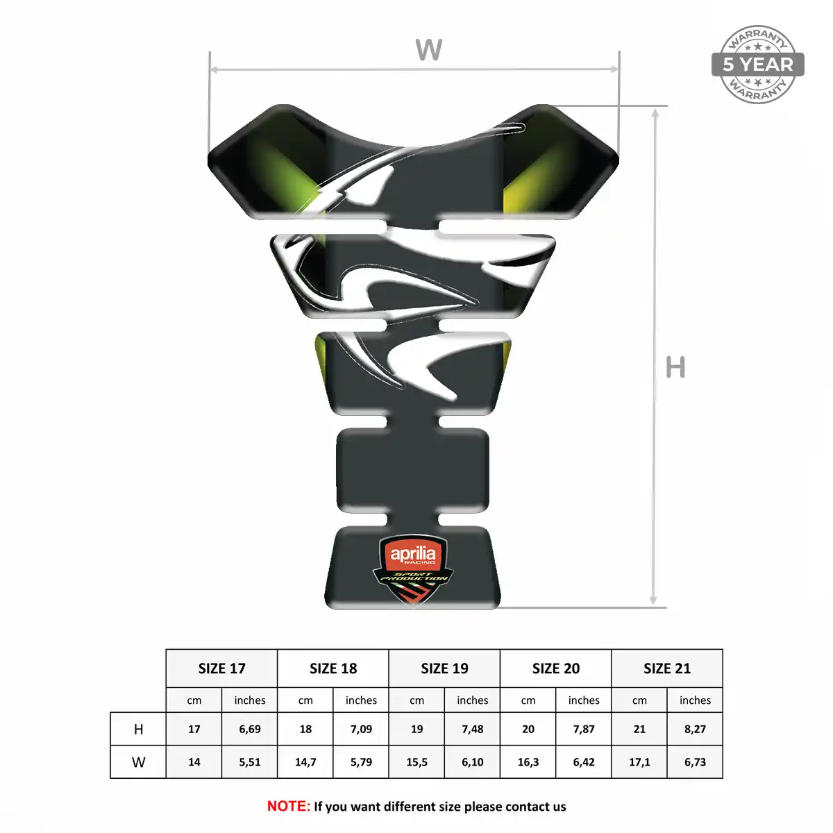 Aprilia Tank Guard Pad Motorcycle Signature Grade